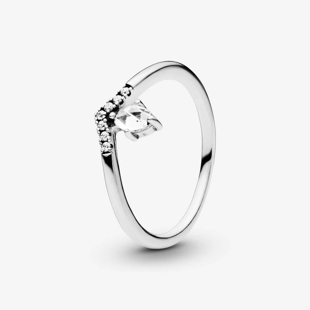Pandora Classic Wishbone Ring; Wishbone Diamond Ring; Size: 7.5